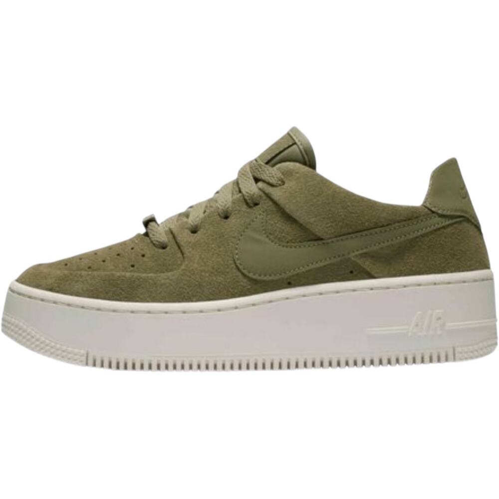 Nike Air Force 1 Sage Low Sneakers Suede Platform Trooper Phantom Green 9
